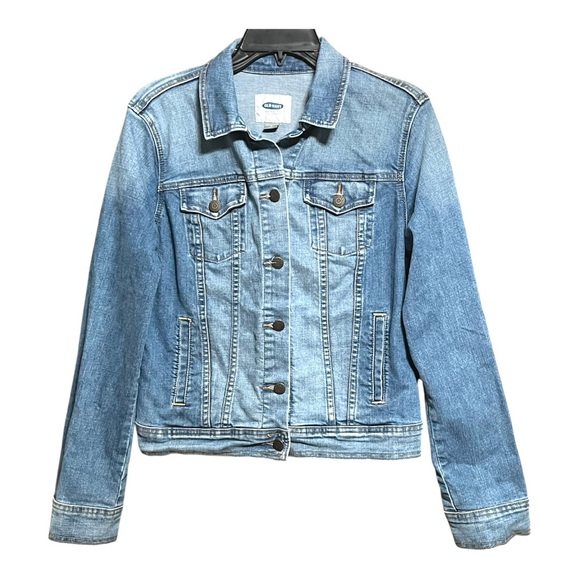 Old Navy Blue Denim Jean Jacket Classic Style M - Picture 1 of 4